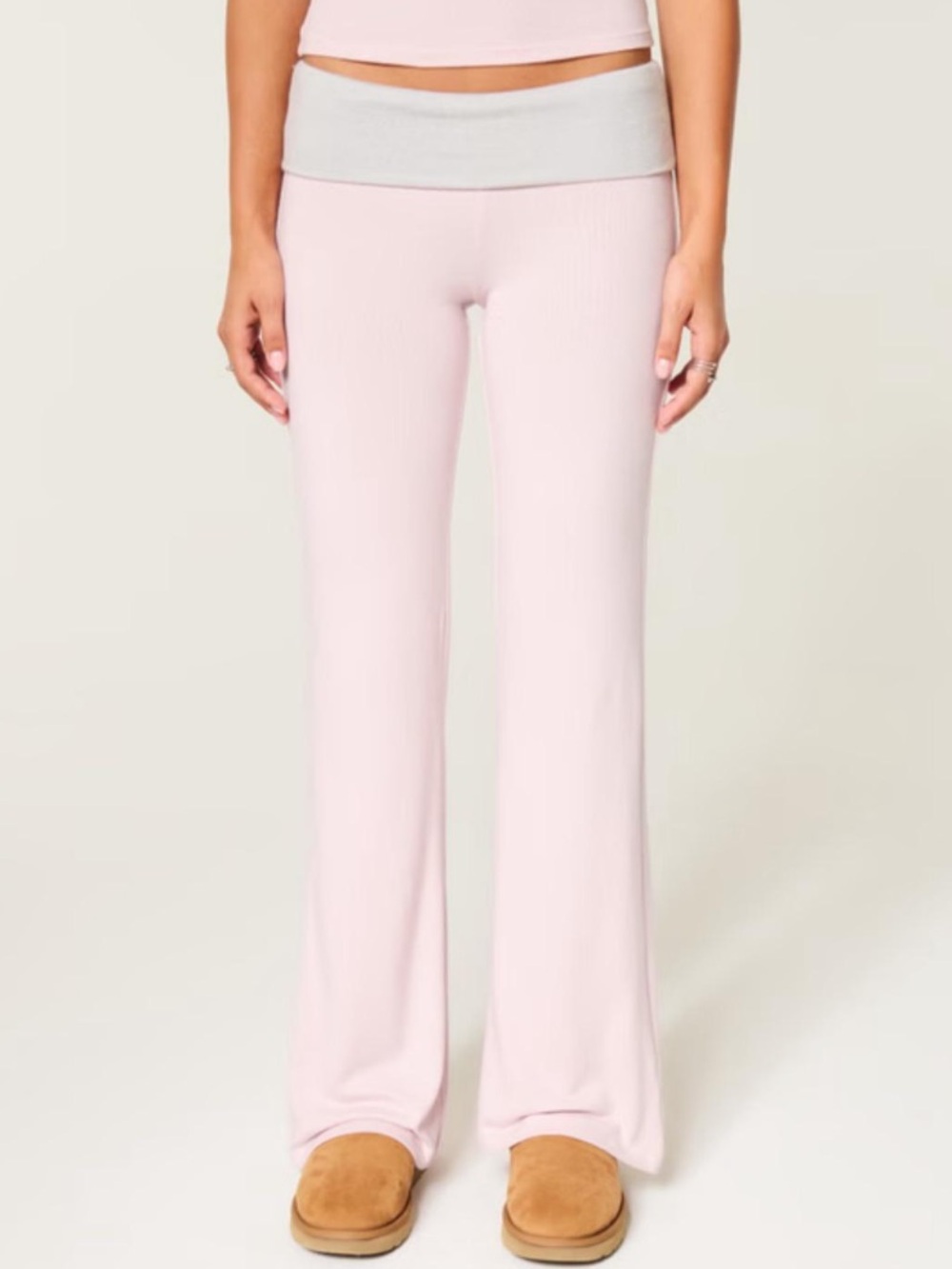 Hollister sleep Foldover Waist Knit Flare Pants